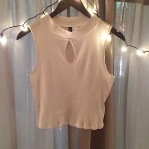 H&M white ribbed sleeveless crop top